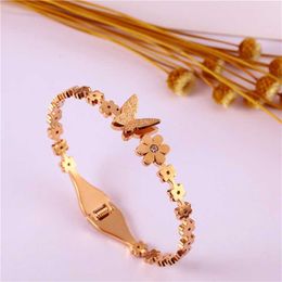 Oufei Butterfly Bracelets Bangles for Women Stainless Steel Jewellery Cuff Bracelet Fashion Jewellery Accessories Q0719