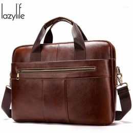 Bag Men's Genuine Leather Briefcase Male Man Laptop Natural For Men Messenger Bags Briefcases1