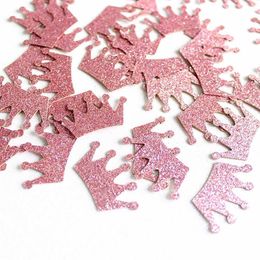100Pcs/Pack Glitter Hand Throw Confetti With 3CM Rose Gold Crown Paper Confetti For Wedding Birthday Graduation Party Table Scatter Decoration Supplies