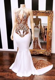 2021 Plus Size Arabic Aso Ebi Lace Mermaid Sexy Prom Dresses Halter Backless Satin Evening Formal Party Second Reception Bridesmaid Gowns Dress ZJ294