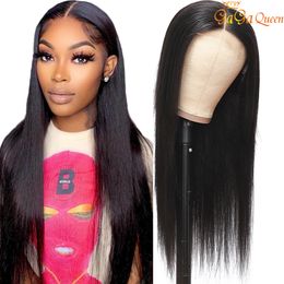 4x4 Lace Closure Wig Brazilian Straight Hair Lace Front Human Hair Wigs Pre Plucked Middle Part Straight Closure Wigs For Women