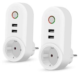 -Presa del caricatore USB WiFi Smart Plug Smart Plug Outlet wireless Timer telecomando Ewelink Alexa Google HomeA46