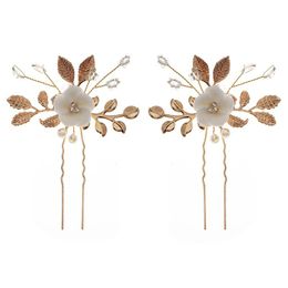 Hair Clips & Barrettes Antique Hanfu Style Hairpin Ceramic Flower Alloy Retro Handmade Female Bride's Disc Accessories Must Be UsedTC001