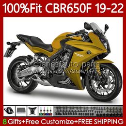 Injection Fairings For HONDA CBR-650F CBR 650 CC CBR650 F 2019 2020 2021 2022 Body 110No.72 CBR-650 650CC CBR Gloss gold 650F 2019-2022 CBR650F 19 20 21 22 OEM Bodywork