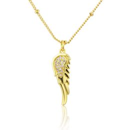 Pendant Necklaces LINDA Design Gold Plated Zircon Inlaid Angel Wing Three-dimensional Fashion Exquisite Jewellery Gift