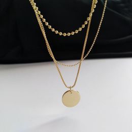 Pendant Necklaces Punk Coin Chain Necklace For Women Gold Color Letter Choker Gothic Multilayer Jewelry Party