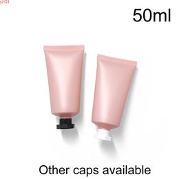 50ml Matte Pink Squeeze Empty Plastic Tube Cleanser Lotion Container 50g Frosted Soft Makeup Packaging Free Shippinggood qty