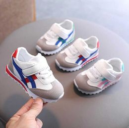 2021 New Children Sports Shoes For Boys Girls Baby Toddler Kids Flats Sneakers Fashion Casual Infant Soft Shoe G1025