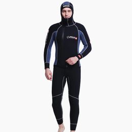 Swim Wear 5MM Mercerized Velvet Lining Split Hooded Wetsuit Outdoor Water Sailing Surfing Snorkelling Thickened Warm Swimsuit Suit