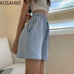 Korean Chic Solid Women Shorts Causal Straight Bottoms Summer Short Feminimos Pantalones Cortos De Mujer 6H259 210603