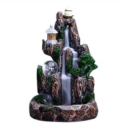 Waterfall Smoke Backflow Incense Holder Led Light Type el Home Decor Decoration Accessories Decoracion Salon Casa 211108