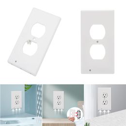 Switch Night Light for Outlets LED Lights Bar Electrical Outlet Wall Plate With Automatic On/Off