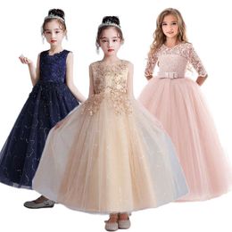 2021 New Evening Dresses For Girls Costume Bridesmaid Dress Wedding Princess Dress Party Children Clothing Vestidos 4-12 Age Q0716