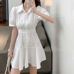Casual Dresses Alien Kitty 2021 Summer Brief Sweet Petal Sleeve Chic Party Solid Short Office Lady French Loose Flounced Edge