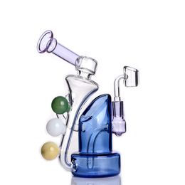 klein oil rig UK - Beaker Bong Hookahs Klein Recycler Oil Rigs Dab Thick Glass Water Bongs Smoke Pipe Cyclone Percolator bubbler Accessories with 14mm banger