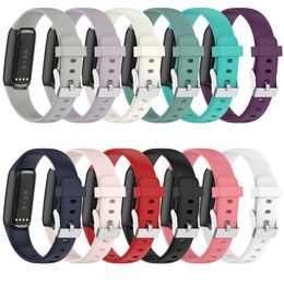 Silicone Band Strap Compatible with For Fitbit luxe Color clasp Soft Sports Watch Wrist Straps Loop Bracelet Replacement Waterproof watchband
