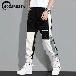 Men Cargo Pants Hip Hop Streetwear Jogger Drawstring Design Casual Trousers Men Summer Brand Harajuku Fashion Pants Men 211112