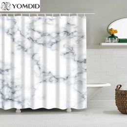 Waterproof Shower Curtains Fabric Polyester Marble Stripes Printing Shower Curtains 5 Colour Available Bathroom Shower Curtains 210609