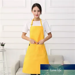 Pure Colour Cooking Kitchen Apron For Woman Men Chef Waiter Cafe Shop BBQ Hairdresser Aprons Custom Logo Gift Bibs Wholesale Factory price expert design