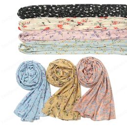 Spring Fashion Bubble Chiffon Instant Hijab Women Small Polka Floral Shawl Wrap Cover-Up Beach Stole Muslim Snood 180*70cm