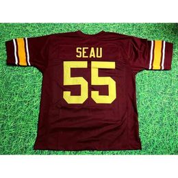 Mitch Custom Football Jersey Men Youth Women Vintage 55 JUNIOR SEAU USC TROJANS Rare High School Size S-6XL or any name and number jerseys