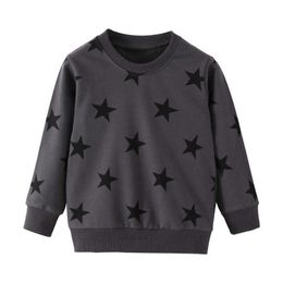 Jumping Metres Stars Sweatshirts Baby Boys Girls Outwear Cotton Clothing Fashion Style Children Tops Autumn Spring Shirts 210529