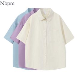 Nbpm Spring Summer Women Fashion Short Sleeved Shirt Sweet Blusas Mujer Basic Blouses Women's Tunic Top Clothes Female Chic 210529