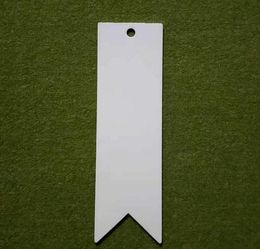 2021 Bookmark Without Tassel Sublimation DIY White Blank Metal Bookmarks Message Cards Book Notes Paper Page Holder for Books School