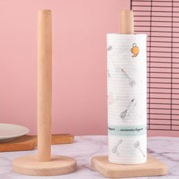 wooden racks UK - Kitchen Wooden Roll Paper Towel Holder Bathroom Tissue Toilet Stand Napkins Rack Home Table Tool Accessories Holders