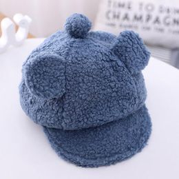 props for boys UK - Caps & Hats 3pcs lot Winter Infant Polar Fleece Peaked Cap Baby Boys Cute Multi-function Warmth Born Pography Props Soft