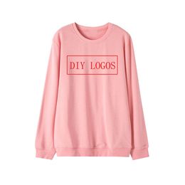 DIY Cotton Sweatshirt O Neck Long Sleeve Casual Solid Print High Quality Clothes for Teens Fall Clothing 210816