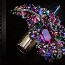 2021 new Size Elegant Luxurious Multicolored Rhinestone Crystal Diamante Large Gift Brooch 10 colors Available fast ship a