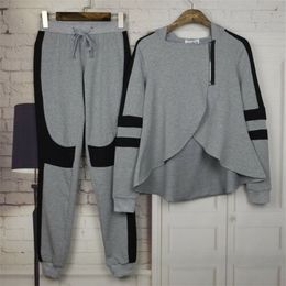 Ladies Womens Sweatshirt Tracksuit Set Jogging Gym Zip Loungewear Lounge Wear UK Summer Outfit For Female 210927