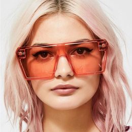 Women One-piece Plus Size Frame Reteo Square Shape Bright Colour Personality Sunglasses
