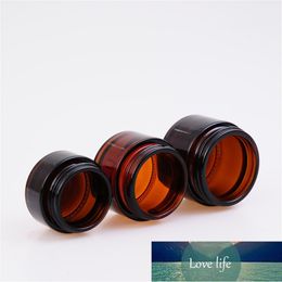 5pcs/lot 50g Empty Frosting Brown Glass Bottle Eye Cream Glass Container Cosmetic Jar Make Up Pot with black Cap Wholesale Factory price expert design Latest