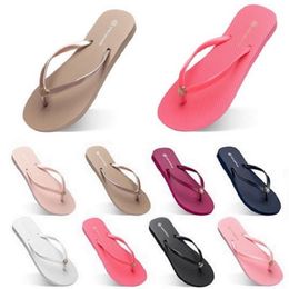 Style321 Tofflor Strandskor Flip Flops Kvinnor Grön Gul Orange Navy Bule Vit Rosa Brun Sommar Sandaler 35-38