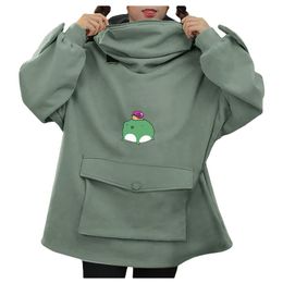 frog moletom com capuz with zipper mouth