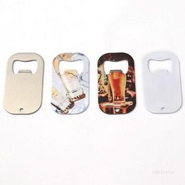 Sublimation Blank Beer Bottle Openers Corkscrew DIY Metal Silver Dog Tag Creative Gift Home Kitchen Tool WLL881