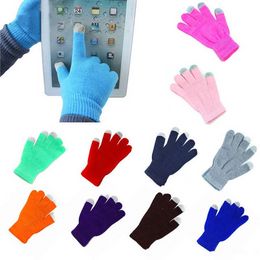 Party Favor UPS DHL Men Women Touch Screen Gloves Winter Warm Mittens Female Full Finger Stretch Comfortable Breathable Warm Glove FY4957 GG0727