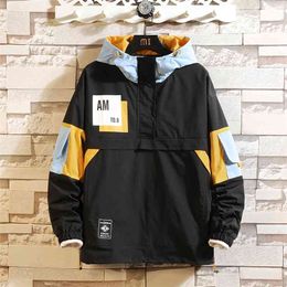 JANPAN Style Bigger Pocket White Black Spring Autumn Jacket Men'S Streetwear Bomber Clothes Plus Asian OVERSize M-5XL 210819