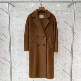 TOBACCO MADAME 101801 Icon wool coat kimono sleeves elegant double-breasted fastening soft beaver wool and cashmere fabric distinctive elements