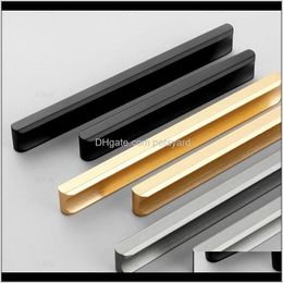 Building Supplies Home Gardenbrushed Gold/Black/Gray Aluminum Alloy Handles For Furniture Door Cabinet Handle Knobs Kitchen Bedroom Pulls Har