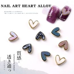 Nail Art Decorations TSZS 10pcs/lot Metal Alloy With Crystals Charms Heart Accessoires Rhinestones