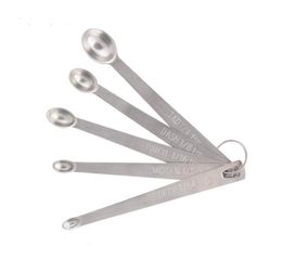 5pcs/set Stainless Steel Round Measurings Spoons Kitchen Baking Tools for Measuring Liquid Powder Cake Cooking Tool