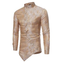 -Plus größe männer werkzeug long sleeve shirt drucken chinesische stil lange sleeve shirts casual