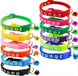 12 Colours Pet Collar With Bell Adjustable Buckle Safety Leashes Small Cat Dog Puppy Neck Collars Leash Product