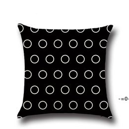 Pillow Case Black and Tan Pattern Pillowcase Cotton Linen Printed 18x18 Inches Geometry Euro Pillow Covers 45*45cm LLD10884