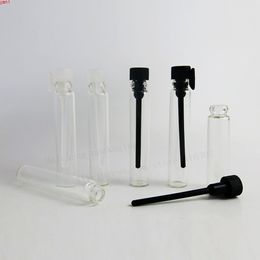 500 x 1.5ml Refillable Perfume Samples Mini Bottles with Black Lid Empty Glass Vials Dropper Bottle for Travel and Partyhigh qty