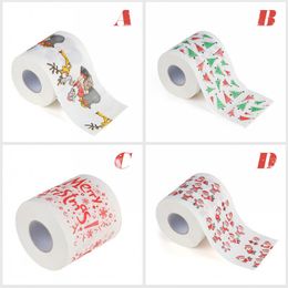 New Christmas Pattern Toilet Paper Roll Fashion Funny Humour Gag Xmas Festival Decoration Gifts 5 style