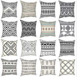 Cushion/Decorative Pillow Retro Bohemian Pattern Black White Cases Tribal Geometric Boho Ethnic Cushion Cover Decor Pillowcase For Home 40*4